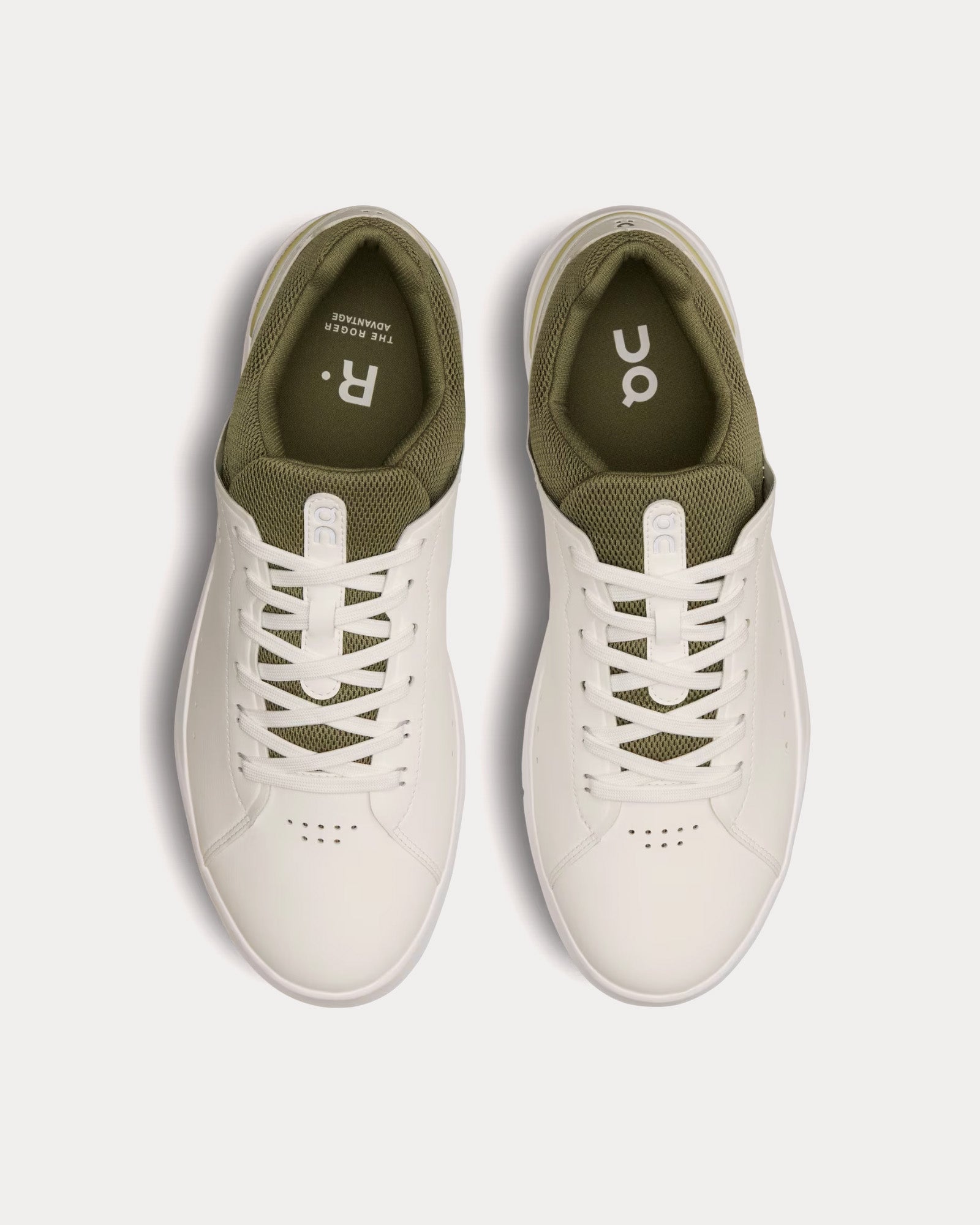 On Running The Roger Advantage White / Olive Low Top Sneakers - 2