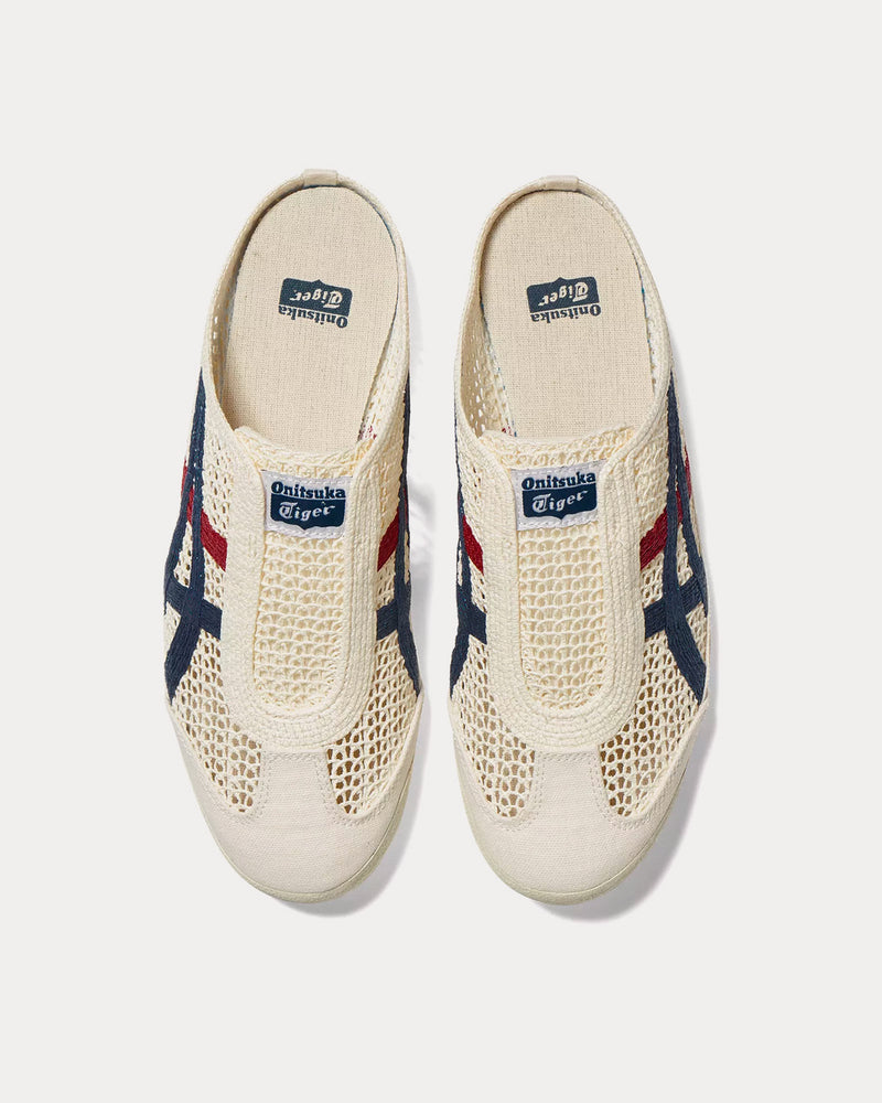 Onitsuka Tiger Mexico 66 Sabot Cream / Mako Blue Slip Ons - 2