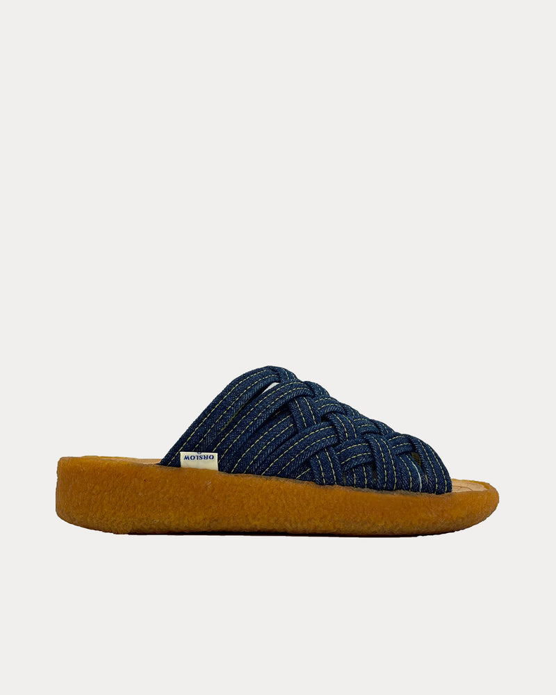 Malibu Sandals x orSlow Zuma Indigo Blue Denim Sandals - 1