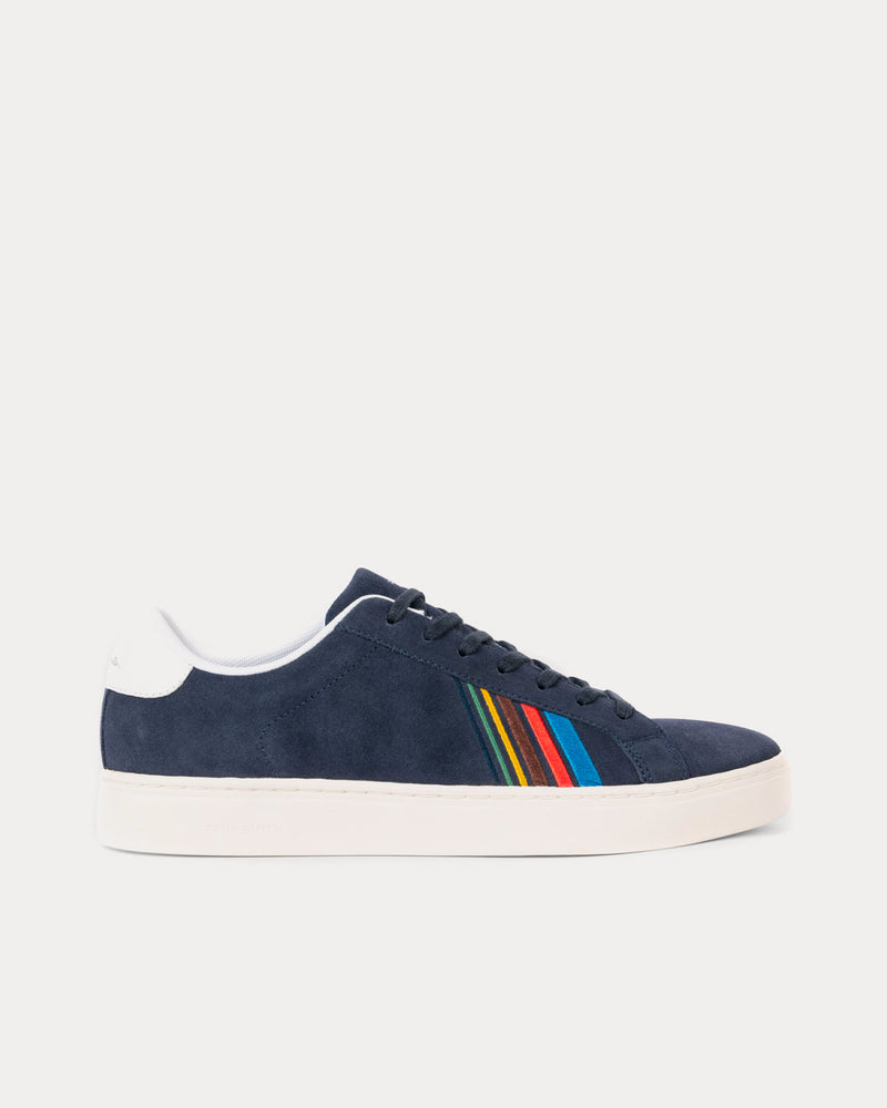 Paul Smith Rex Sports Stripe Suede Navy Low Top Sneakers - 1