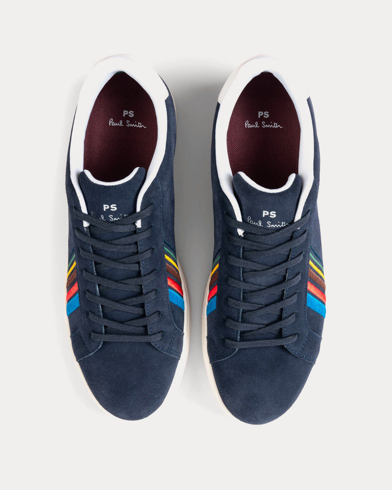 Paul Smith Rex Sports Stripe Suede Navy Low Top Sneakers - 2