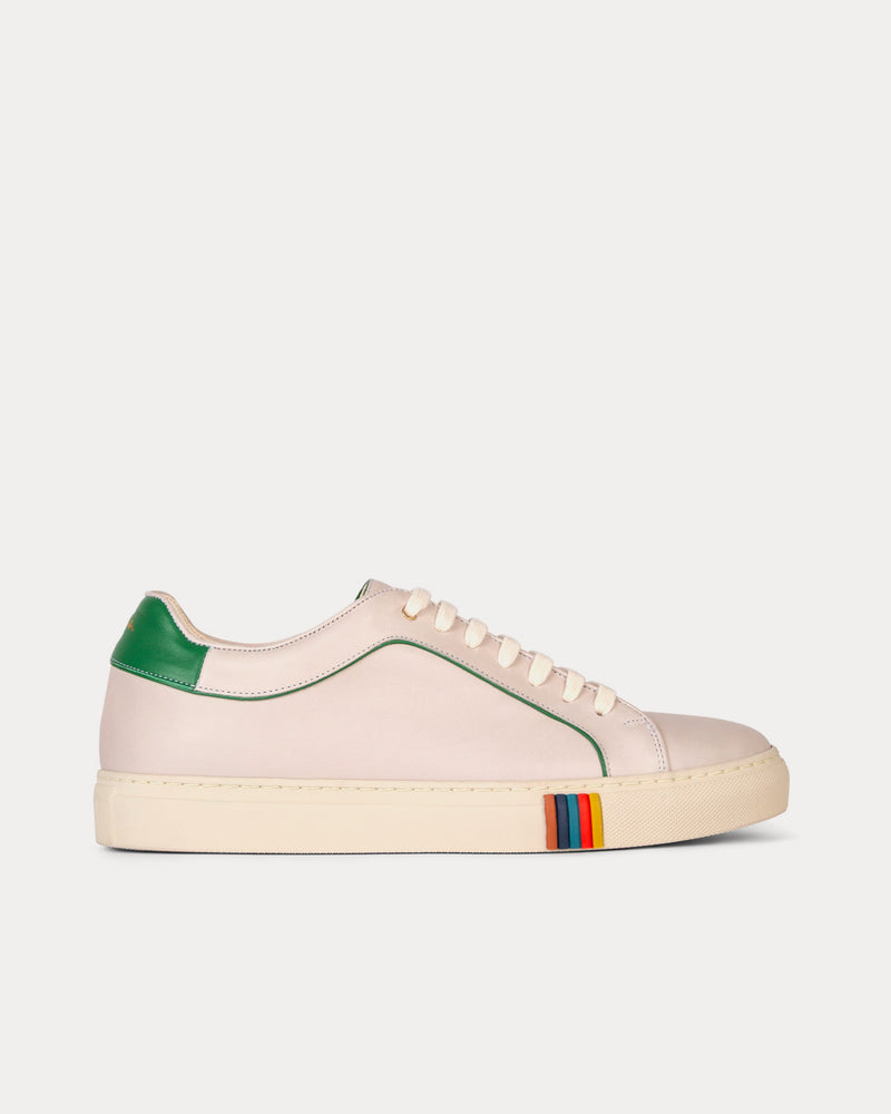 Paul Smith Basso with Green Trim Cream Low Top Sneakers - 1