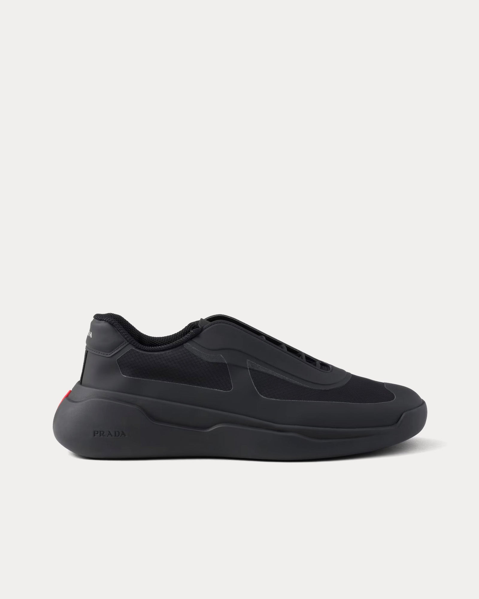 Prada America's Cup Re-Nylon & Bike Fabric Black Low Top Sneakers - 1