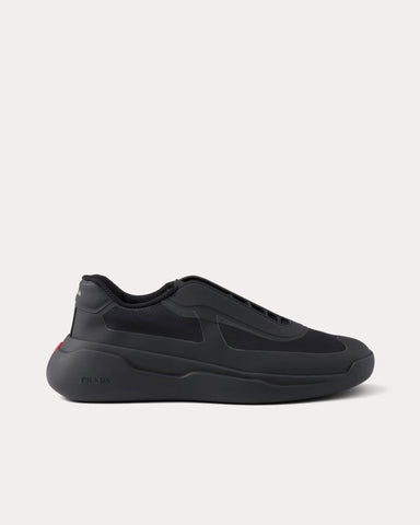 Prada America's Cup Re-Nylon & Bike Fabric Black Low Top Sneakers