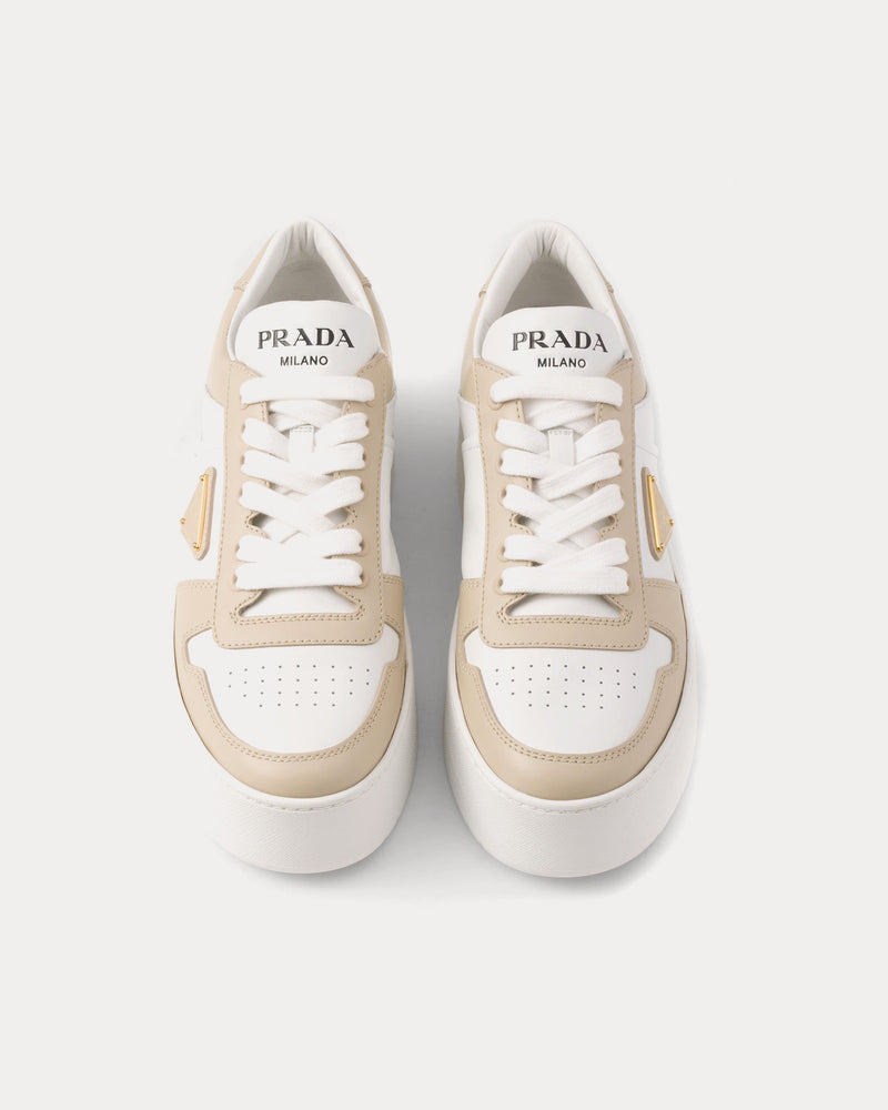 Prada Downtown Bold Leather Desert / White Low Top Sneakers - 2