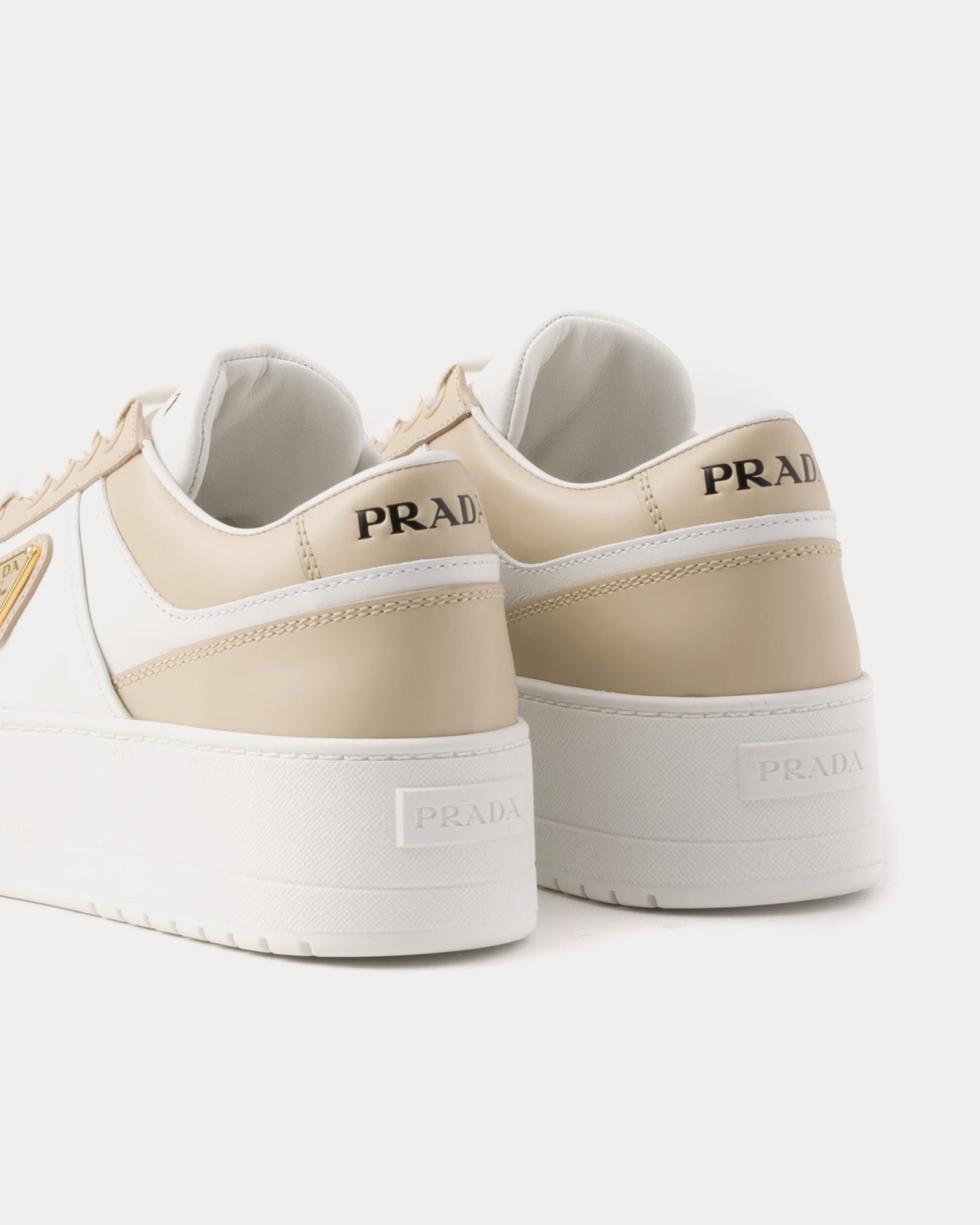 Prada Downtown Bold Leather Desert / White Low Top Sneakers - 4