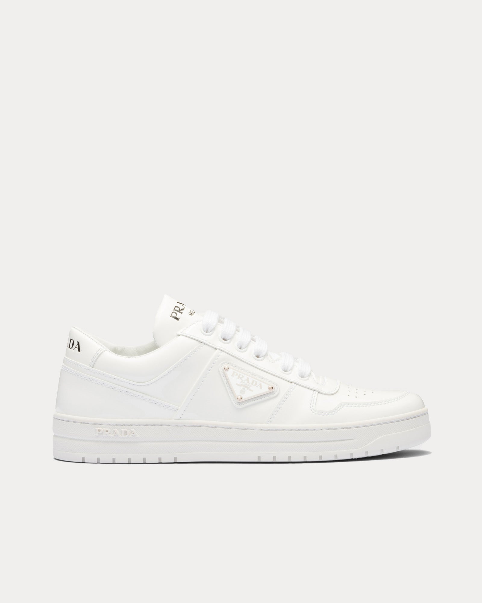 Downtown Patent Leather White Low Top Sneakers