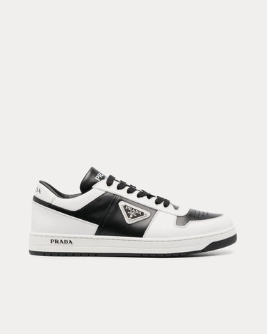 Prada Downtown Leather White / Black Low Top Sneakers