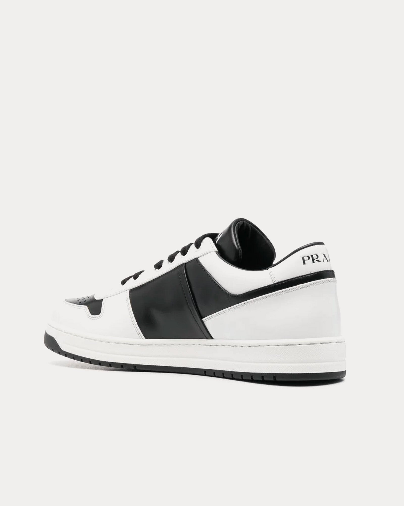 Prada Downtown Leather White / Black Low Top Sneakers - 4