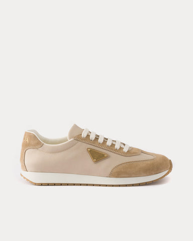 Prada Drill Fabric & Suede Cord Low Top Sneakers