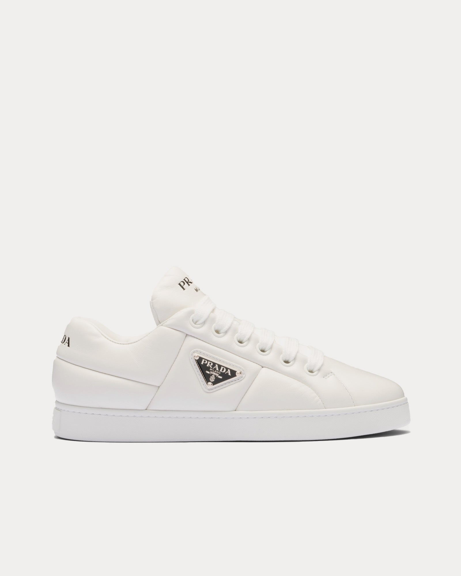 Prada Padded Nappa Leather White Low Top Sneakers - 1