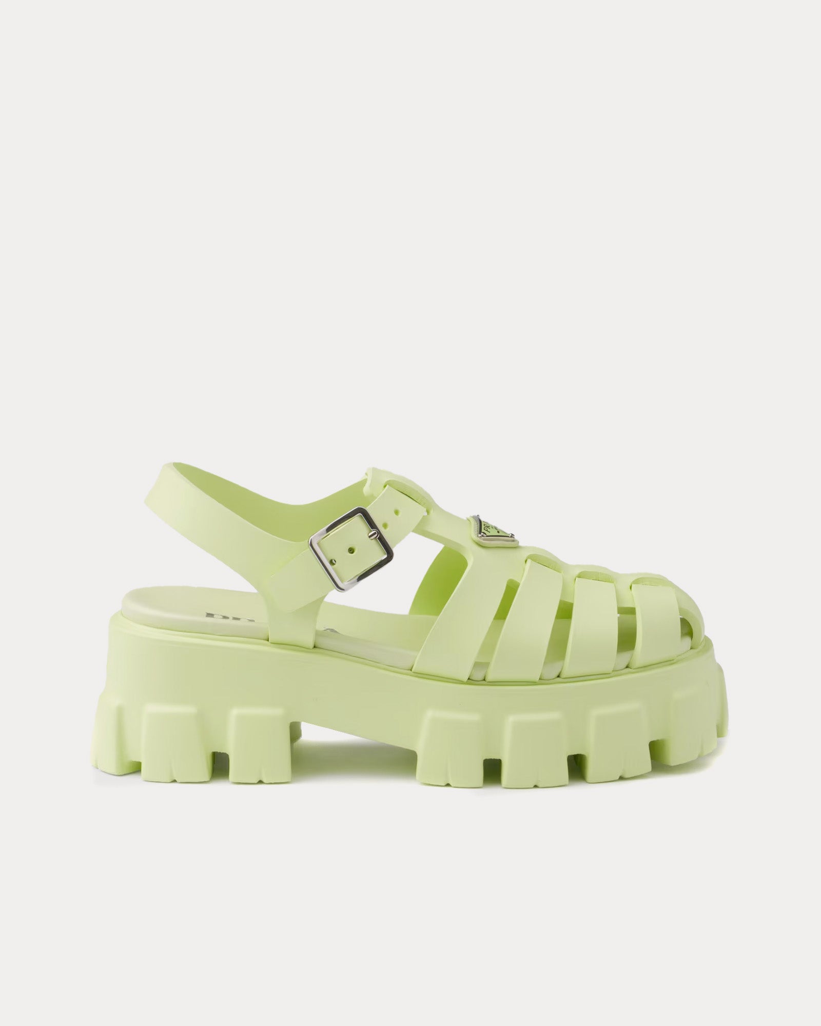 Prada Rubber Monolith Pistachio Green Sandals - 1