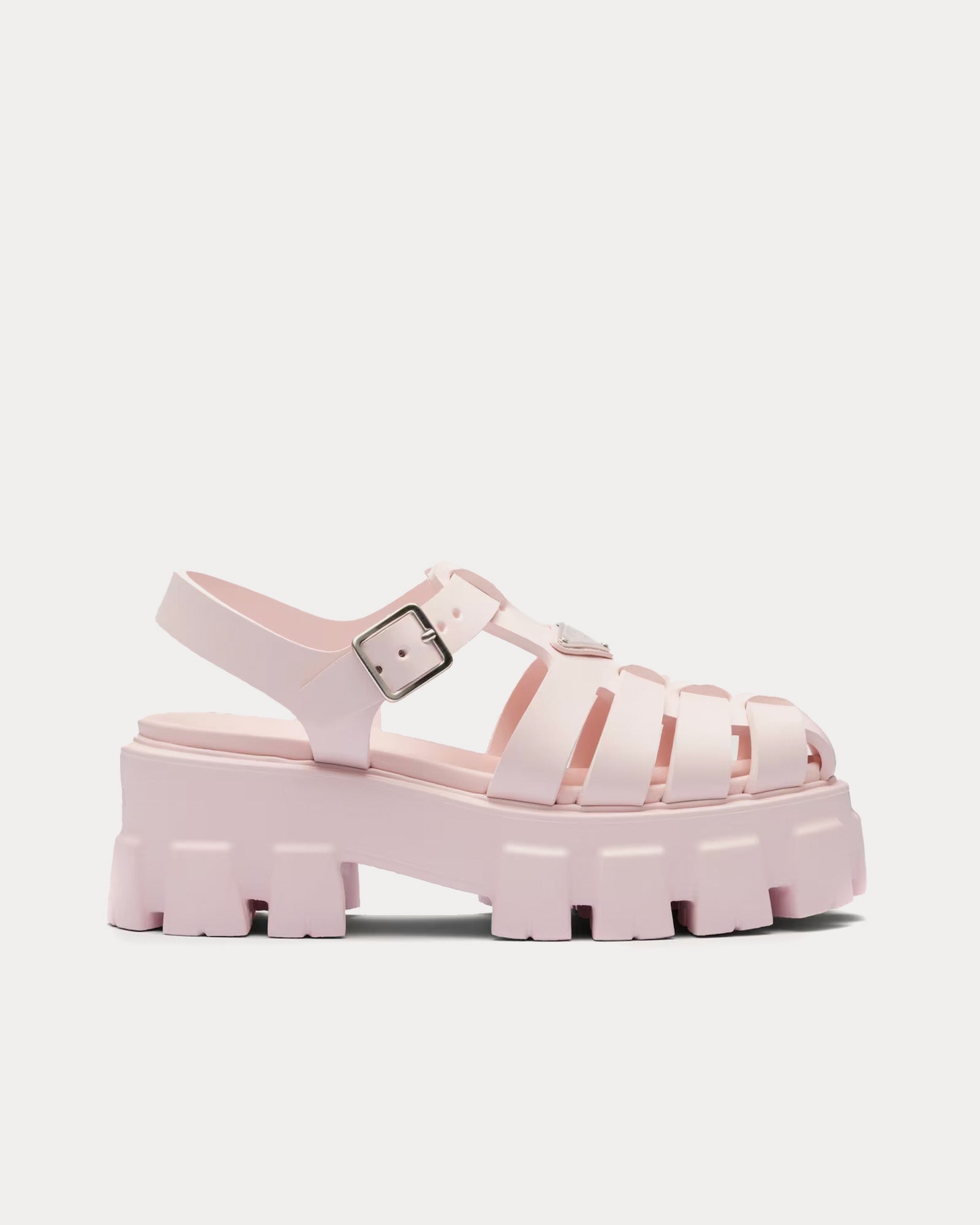 Prada Rubber Monolith Alabaster Pink Sandals - 1