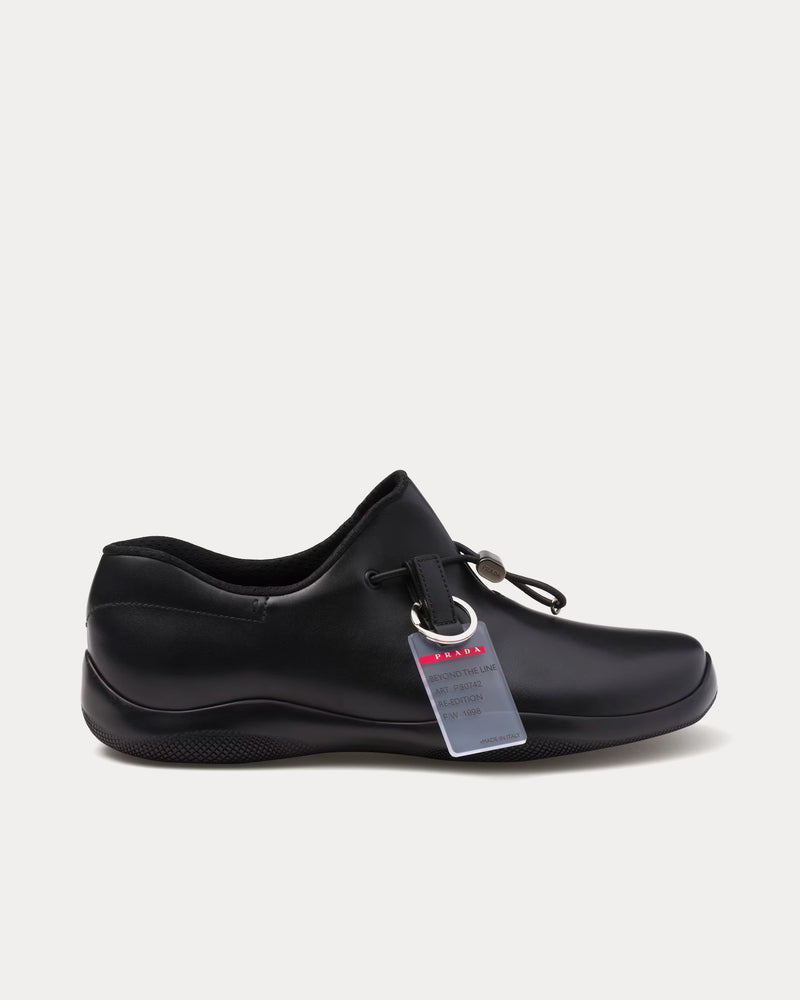 Prada Toblach Leather Black Slip On Sneakers - 1