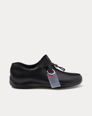 Prada Toblach Leather Black Slip On Sneakers