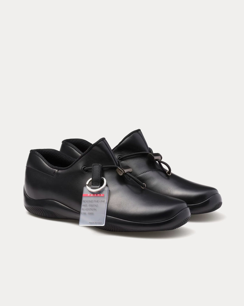 Prada Toblach Leather Black Slip On Sneakers - 3