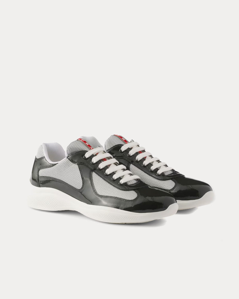 Prada America's Cup Patent Leather Anthracite Grey / Silver Low Top Sneakers - 3