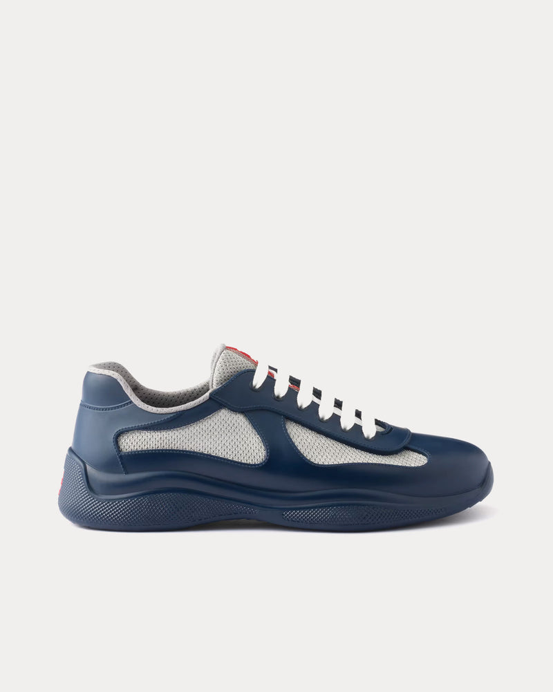 Prada America's Cup Soft Rubber & Bike Fabric Royal Blue Low Top Sneakers - 1