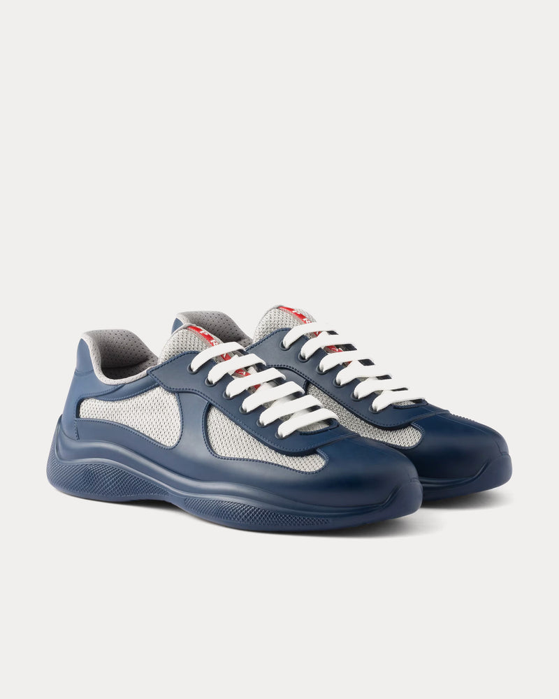 Prada America's Cup Soft Rubber & Bike Fabric Royal Blue Low Top Sneakers - 3