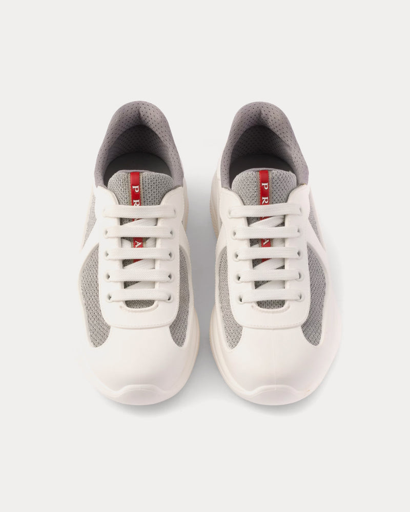 Prada America's Cup Soft Rubber & Bike Fabric White Low Top Sneakers - 2