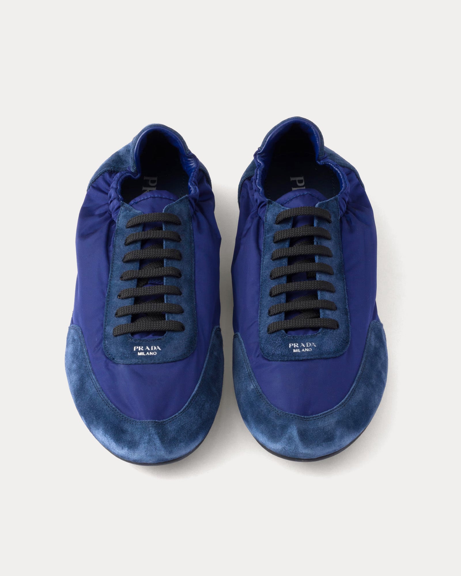 Prada Collapse Re-Nylon & Suede Bluette Low Top Sneakers - 2