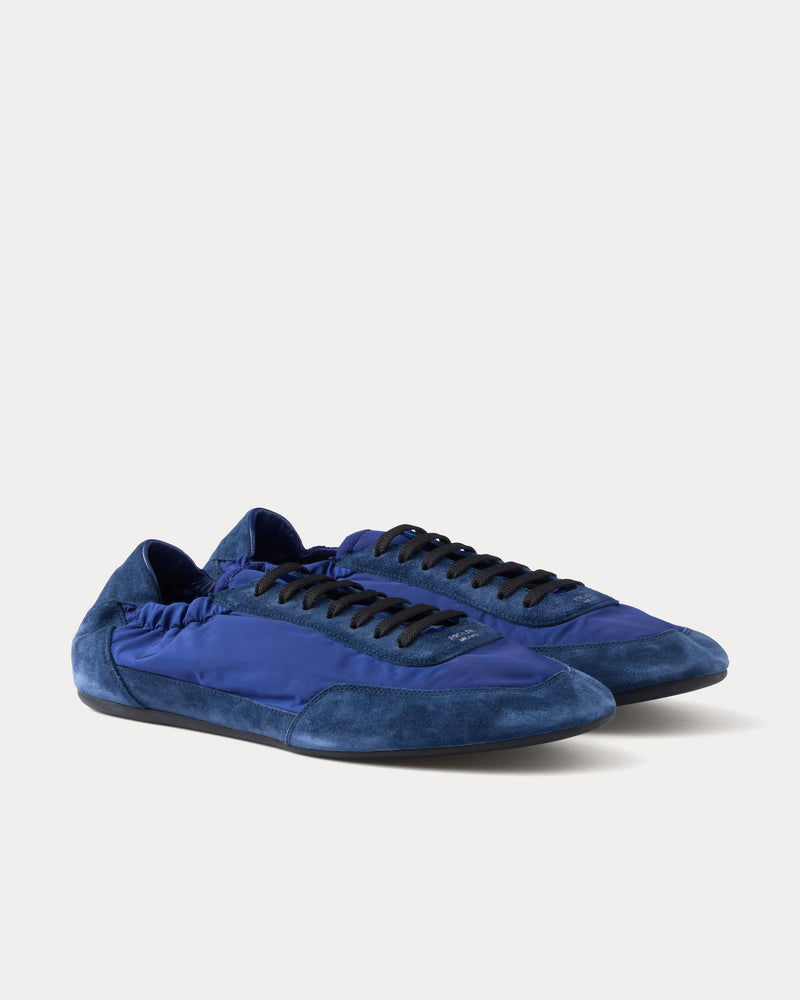 Prada Collapse Re-Nylon & Suede Bluette Low Top Sneakers - 3