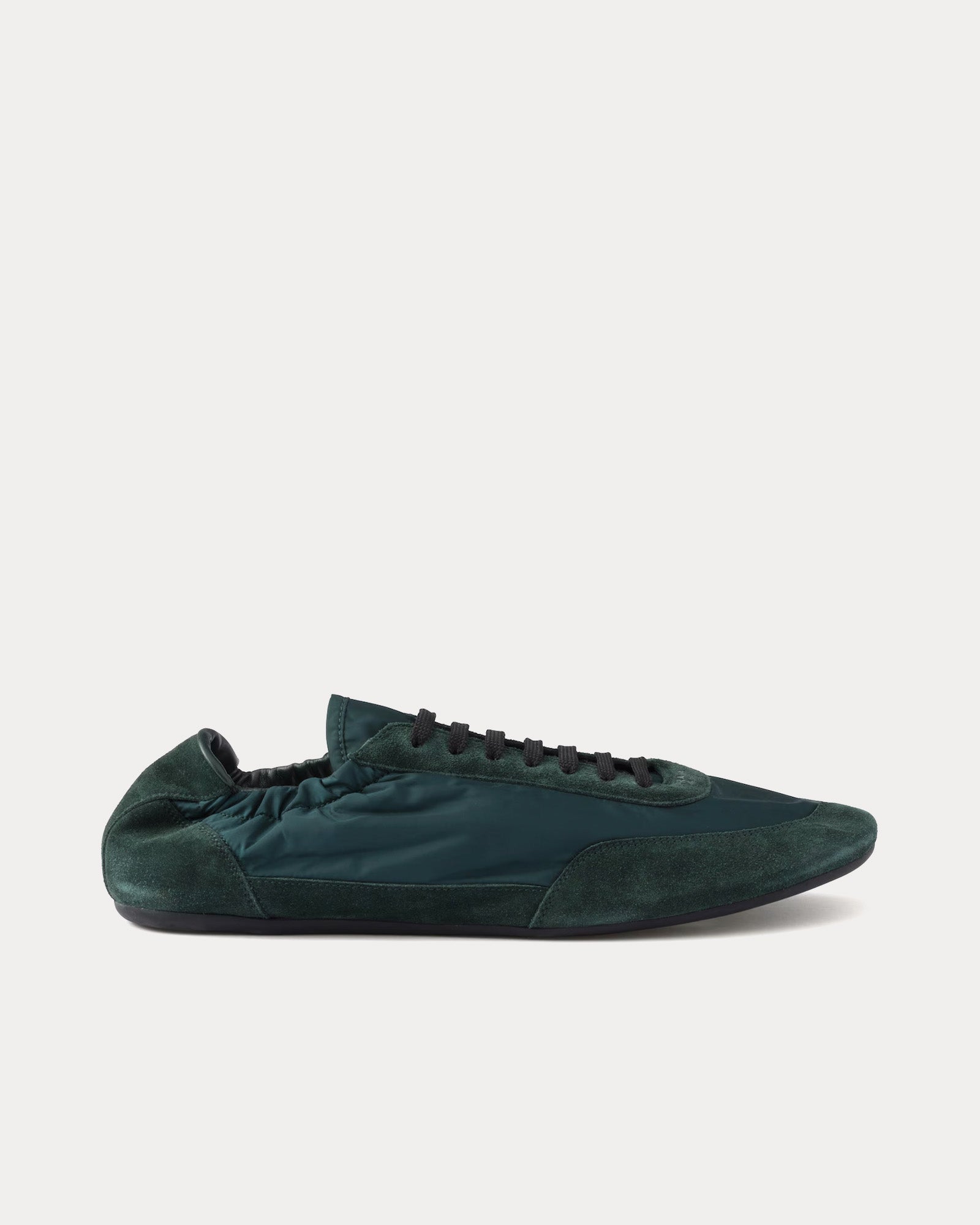 Prada Collapse Re-Nylon & Suede Fir Green Low Top Sneakers - 1