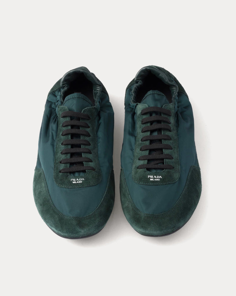 Prada Collapse Re-Nylon & Suede Fir Green Low Top Sneakers - 2