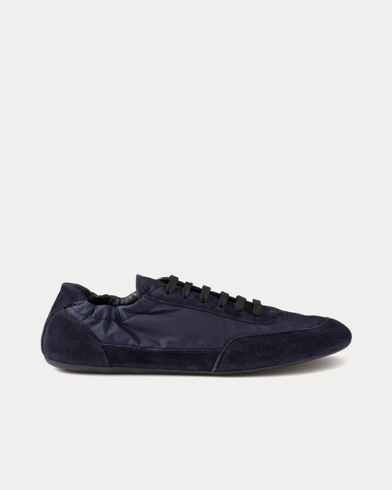 Prada Collapse Re-Nylon & Suede Navy Low Top Sneakers - 1