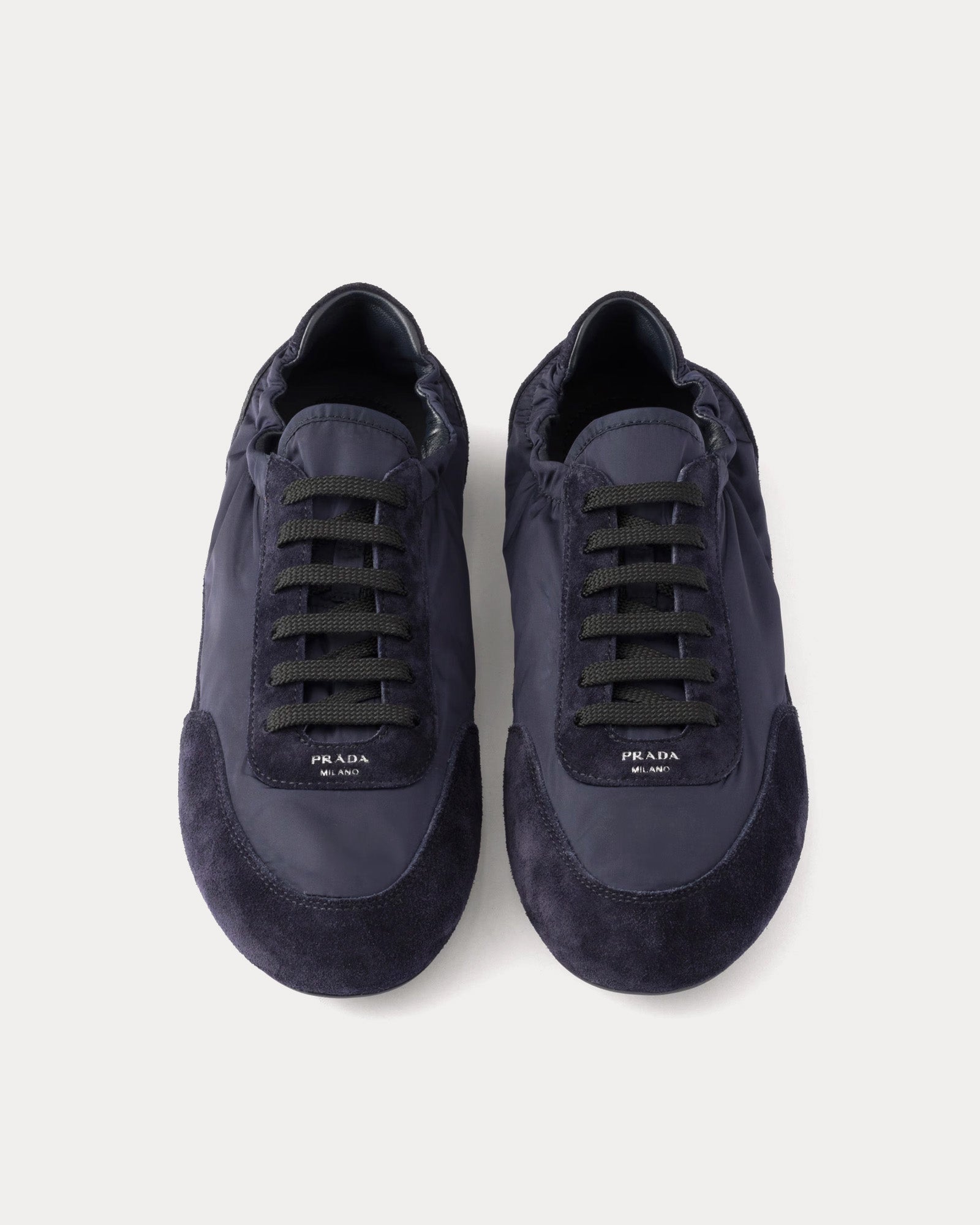 Prada Collapse Re-Nylon & Suede Navy Low Top Sneakers - 2