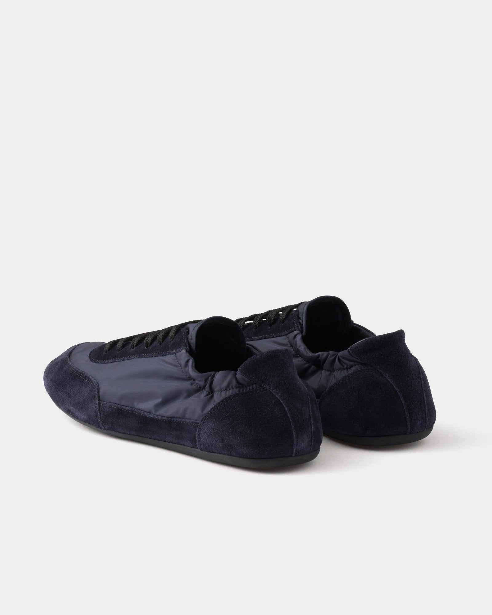 Prada Collapse Re-Nylon & Suede Navy Low Top Sneakers - 3