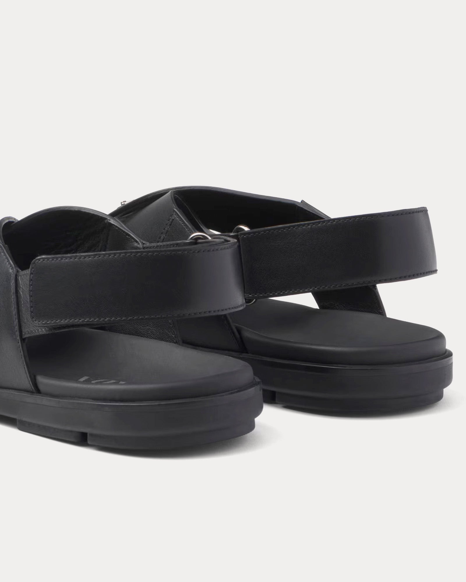 Prada Crisscross Leather Black Sandals - 3