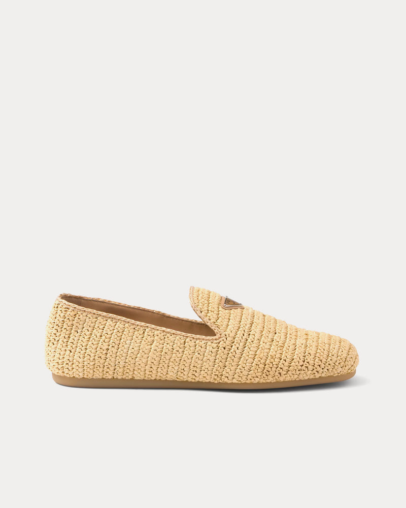 Prada Crochet Natural Slip Ons - 1