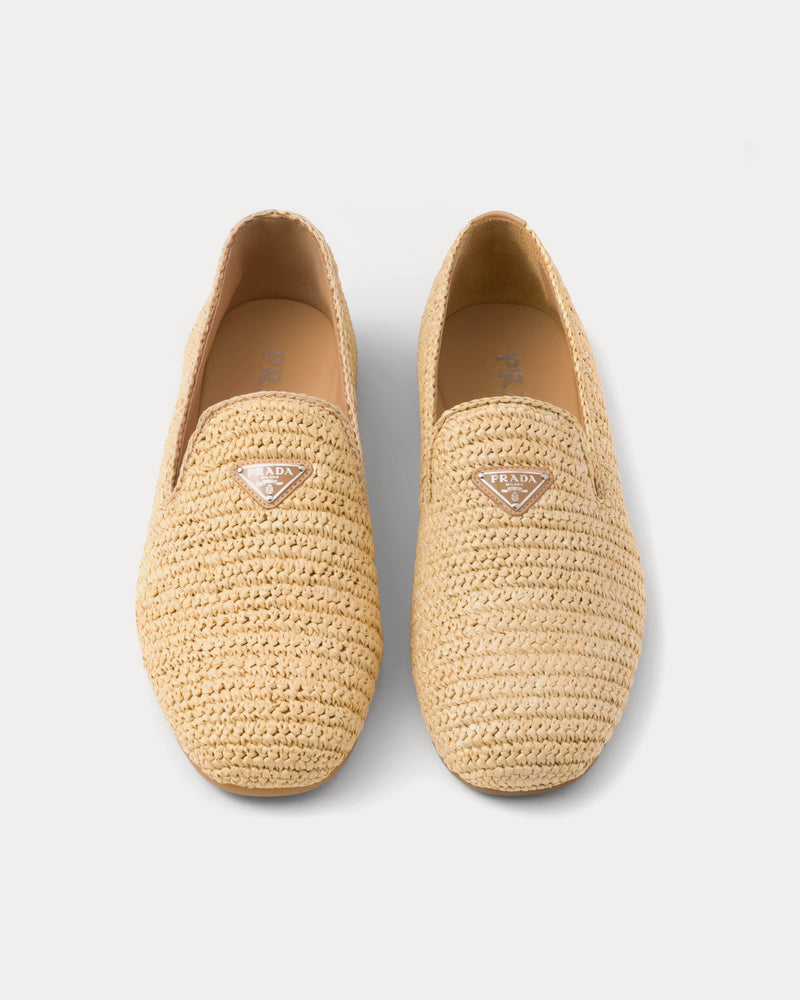 Prada Crochet Natural Slip Ons - 2