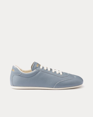 Prada Deer Leather Astral Blue Low Top Sneakers