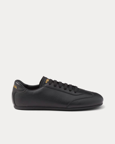 Prada Deer Leather Black Low Top Sneakers