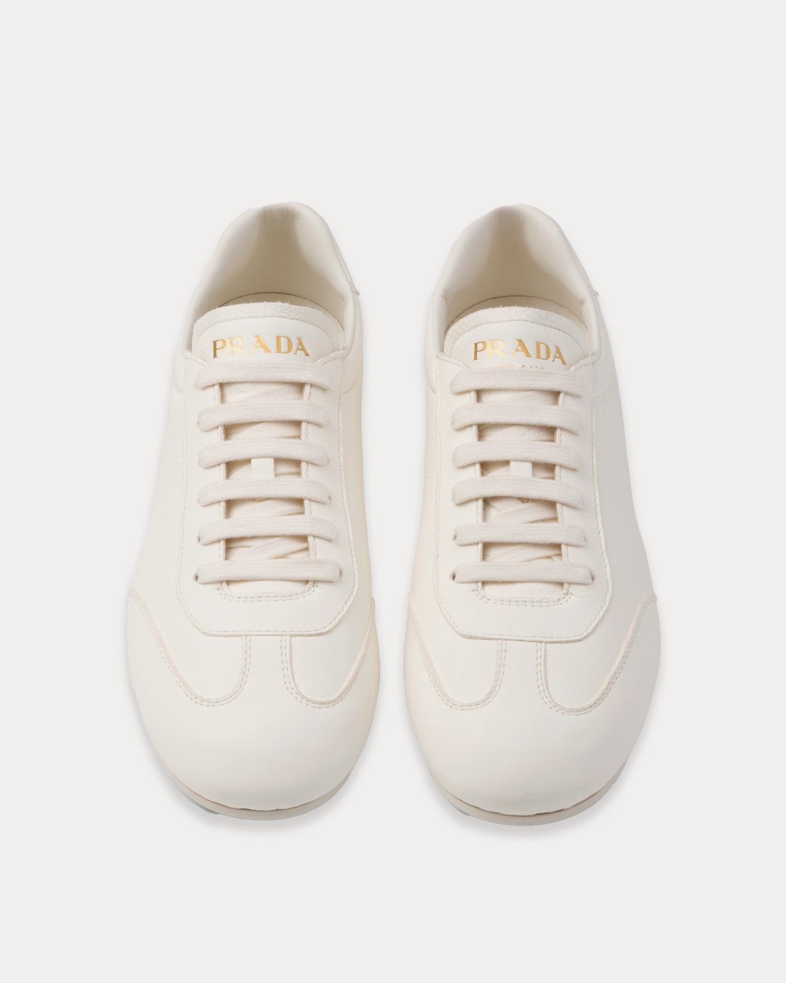 Prada Deer Leather Ivory Low Top Sneakers - 2