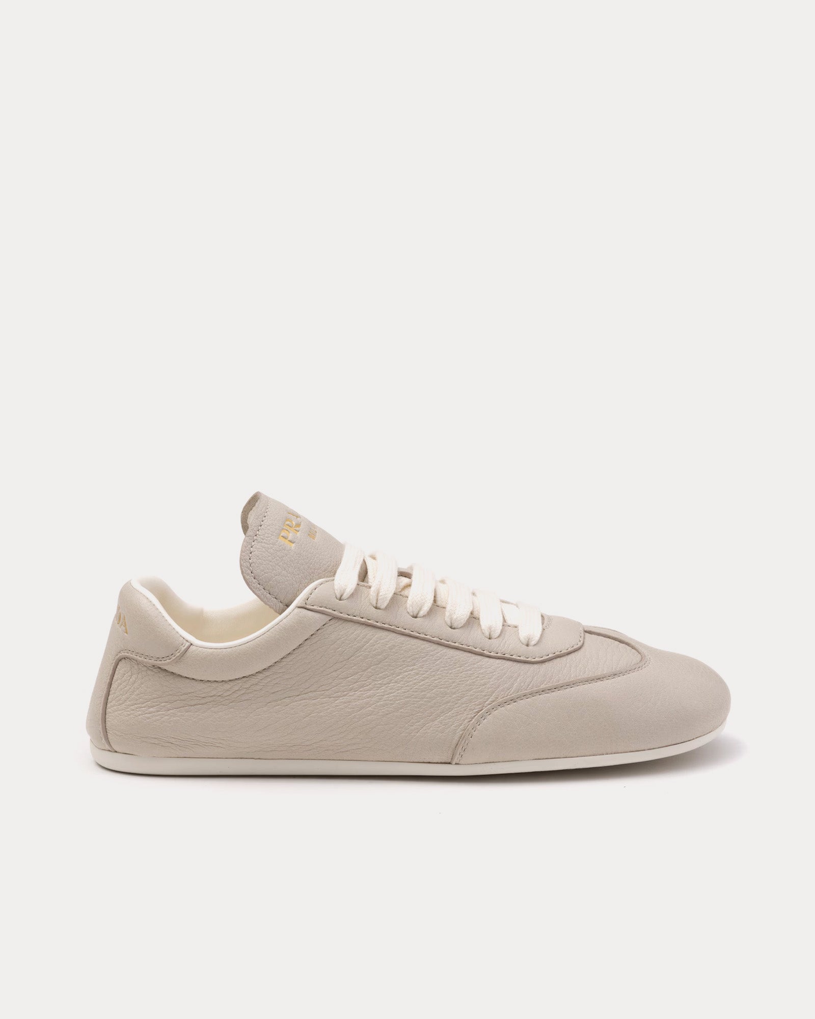 Prada Deer Leather Pumice Stone Low Top Sneakers - 1