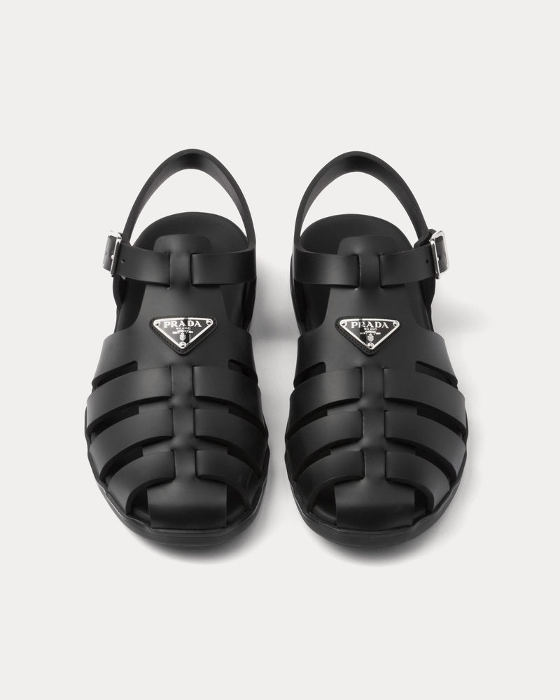Prada Fisherman Rubber Black Sandals - 2