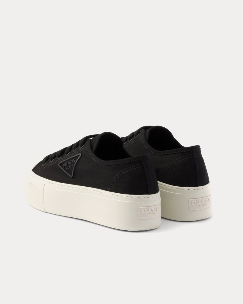 Prada Laced Fabric Black Low Top Sneakers - 3