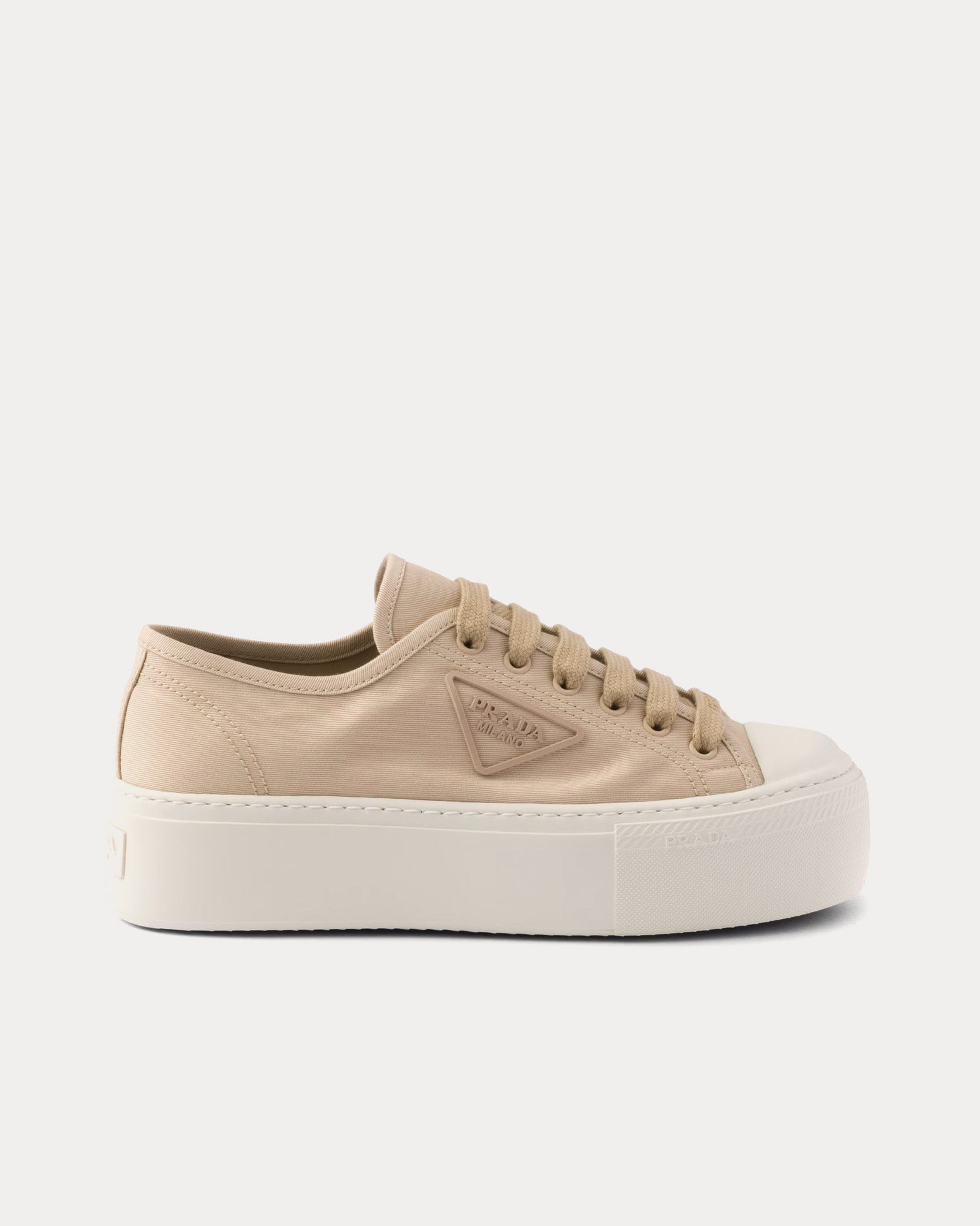 Prada Laced Fabric Cord Low Top Sneakers - 1