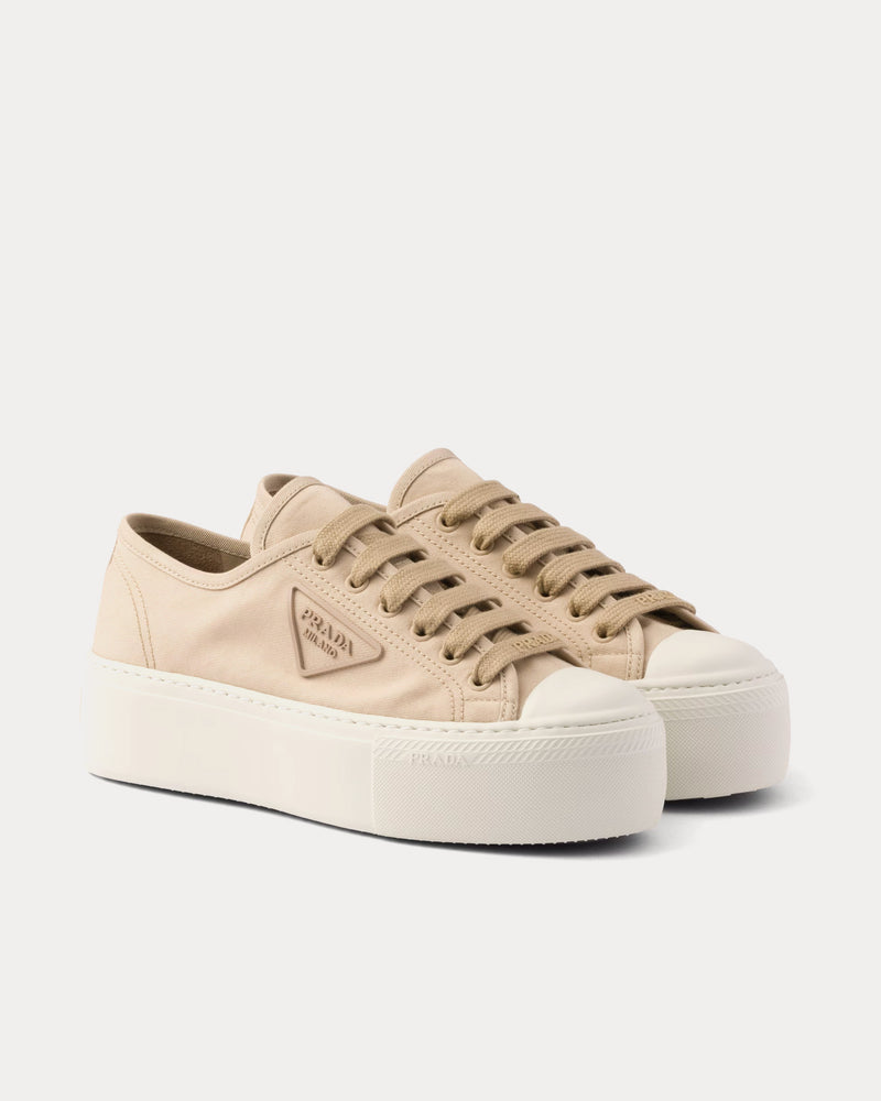 Prada Laced Fabric Cord Low Top Sneakers - 2