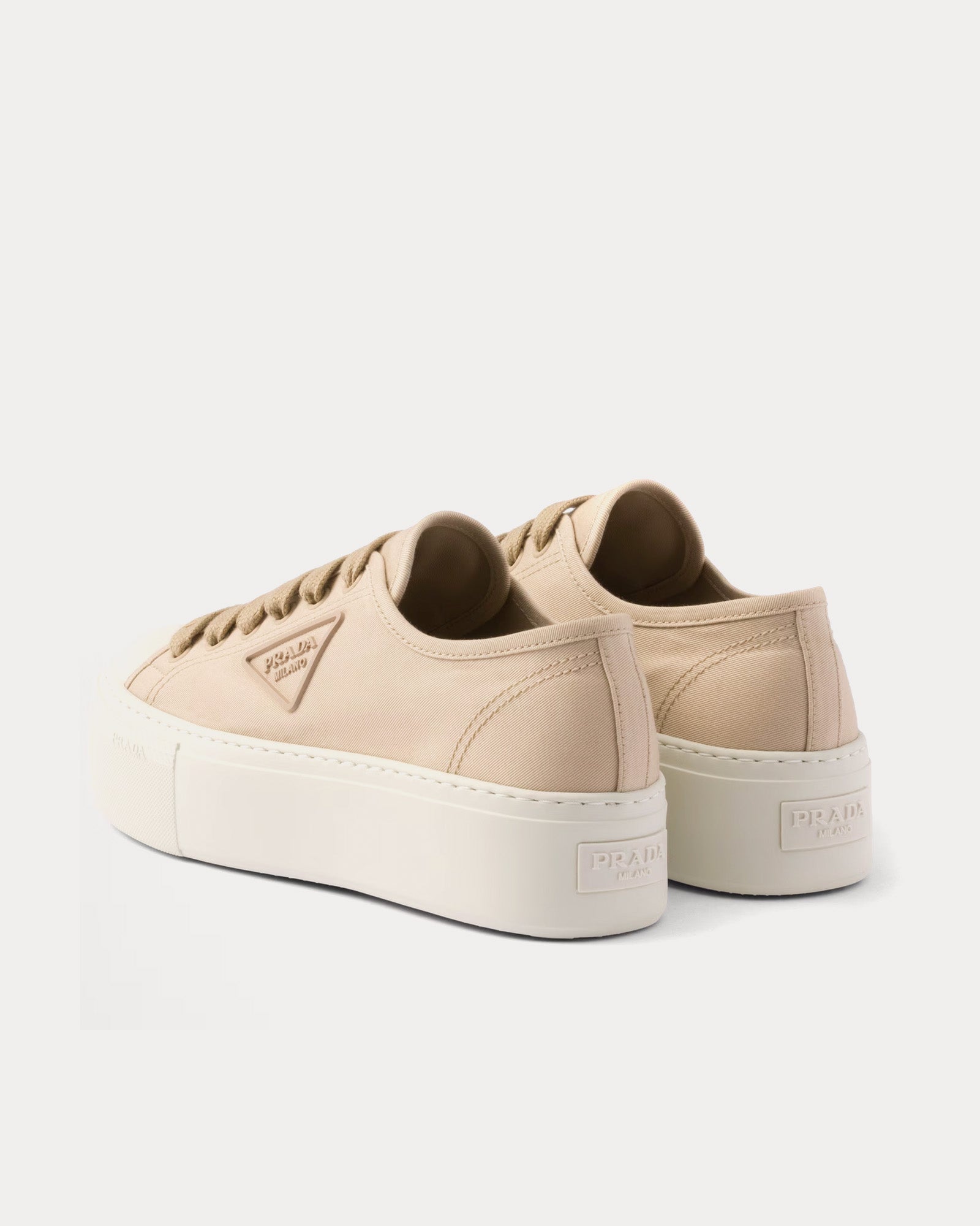 Prada Laced Fabric Cord Low Top Sneakers - 3