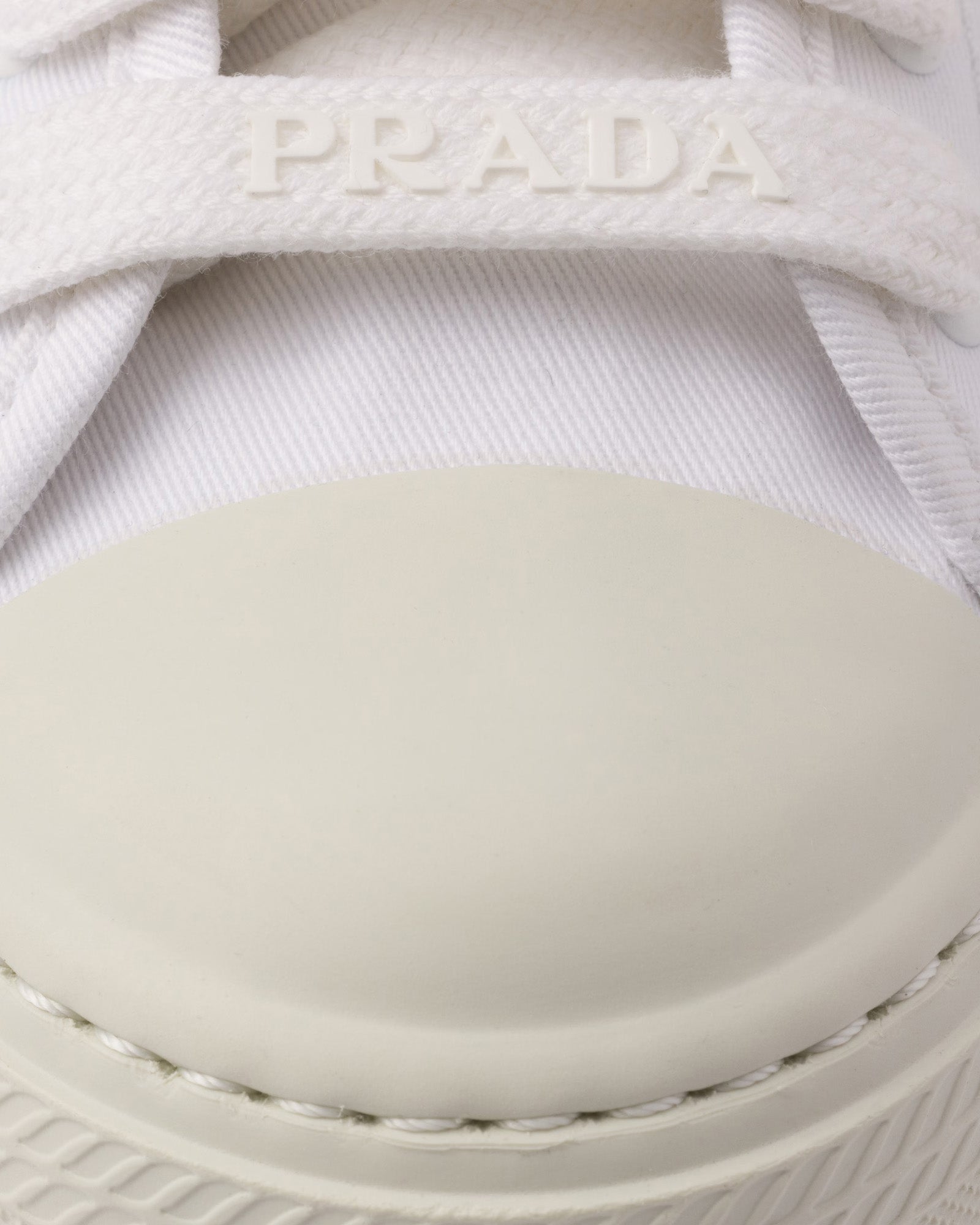 Prada Laced Fabric White Low Top Sneakers - 4