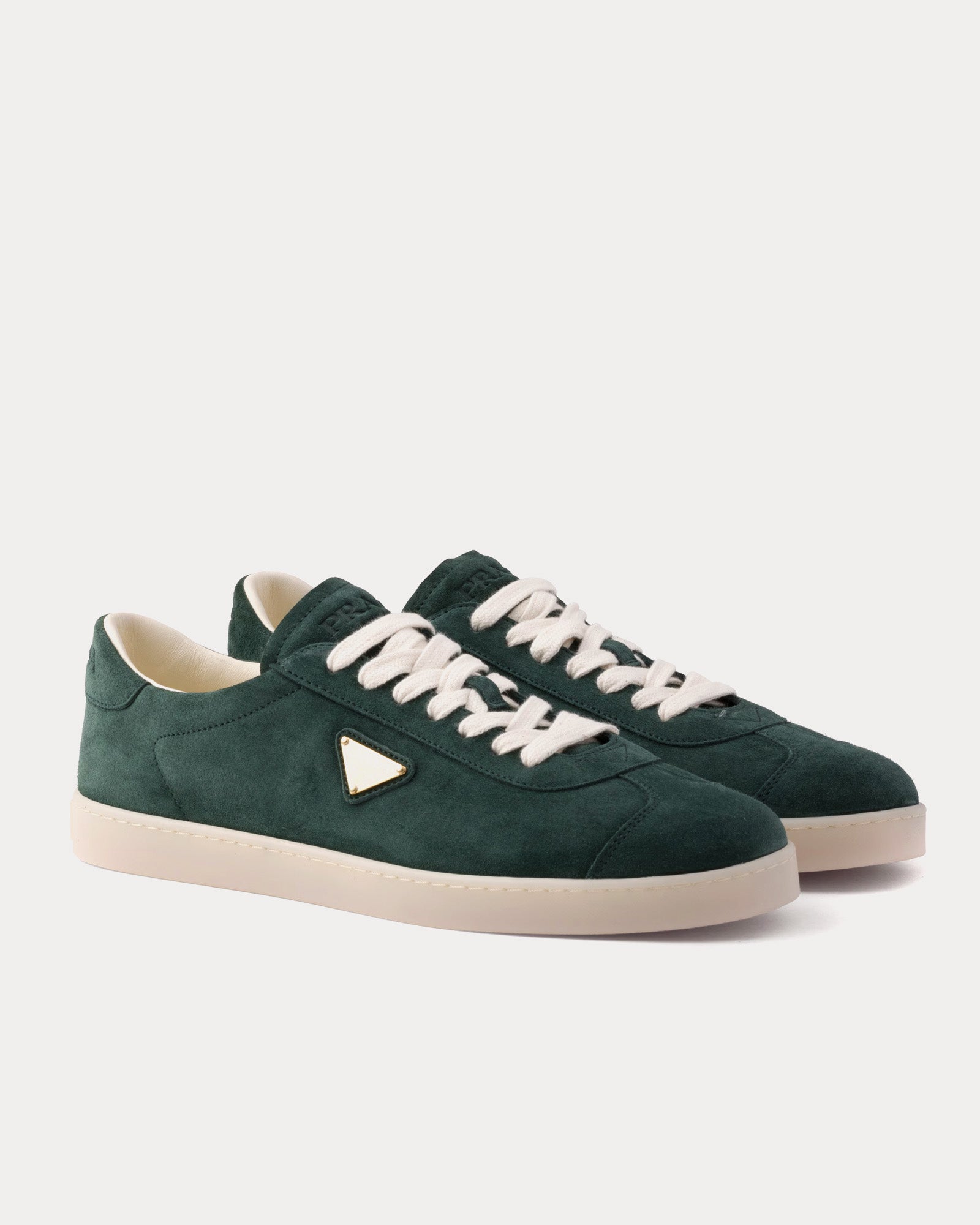 Prada Lane Suede Bottle Green Low Top Sneakers - 3