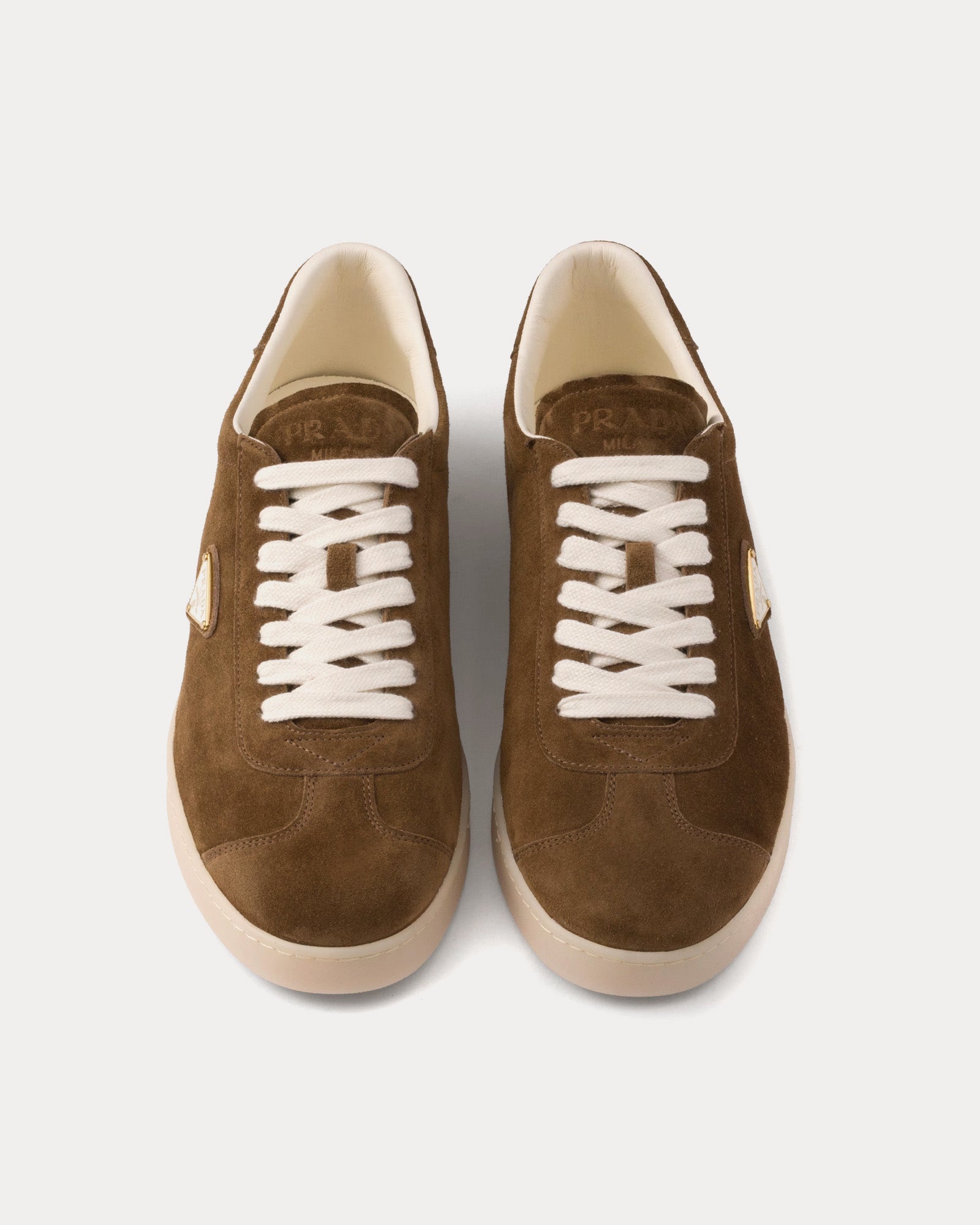 Prada Lane Suede Light Brown Low Top Sneakers - 2