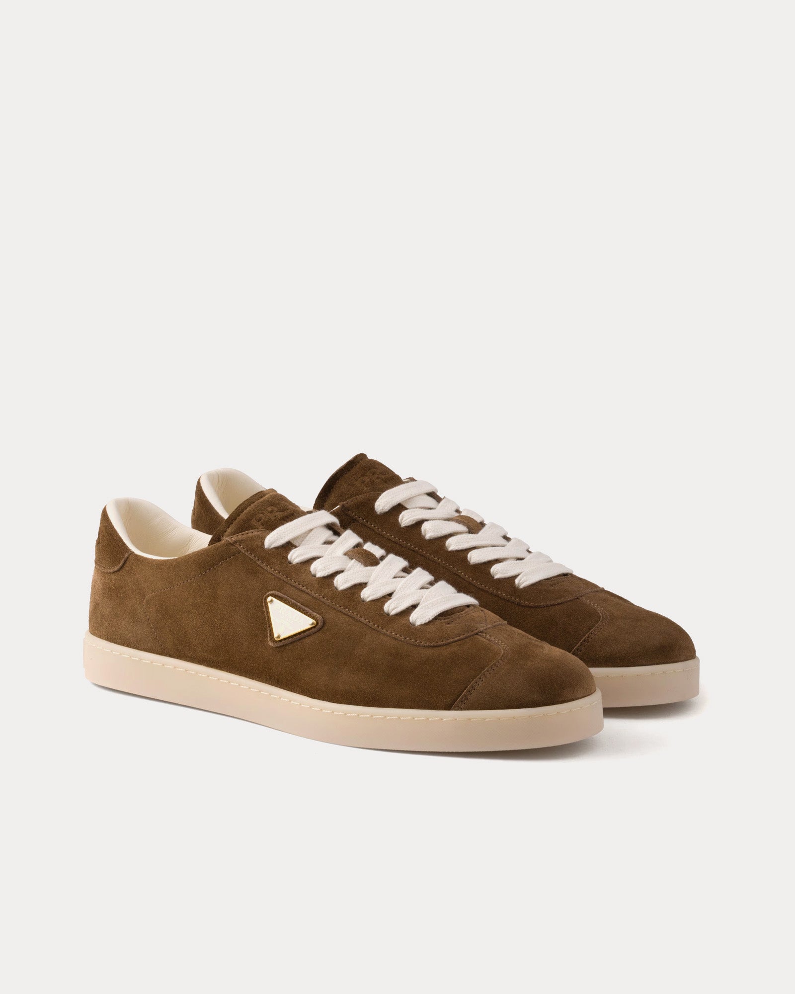 Prada Lane Suede Light Brown Low Top Sneakers - 3