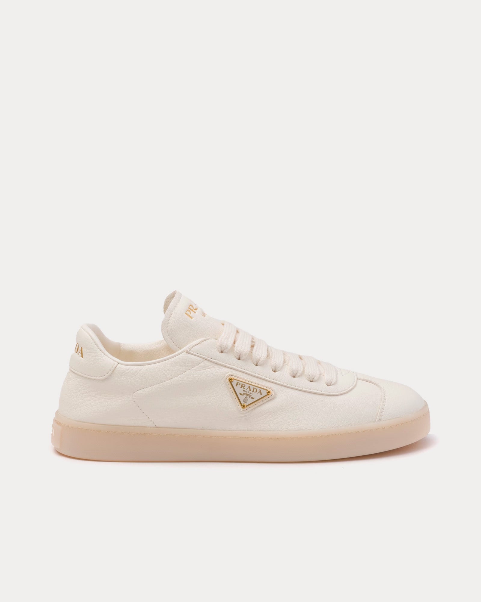 Prada Leather Ivory Low Top Sneakers - 1