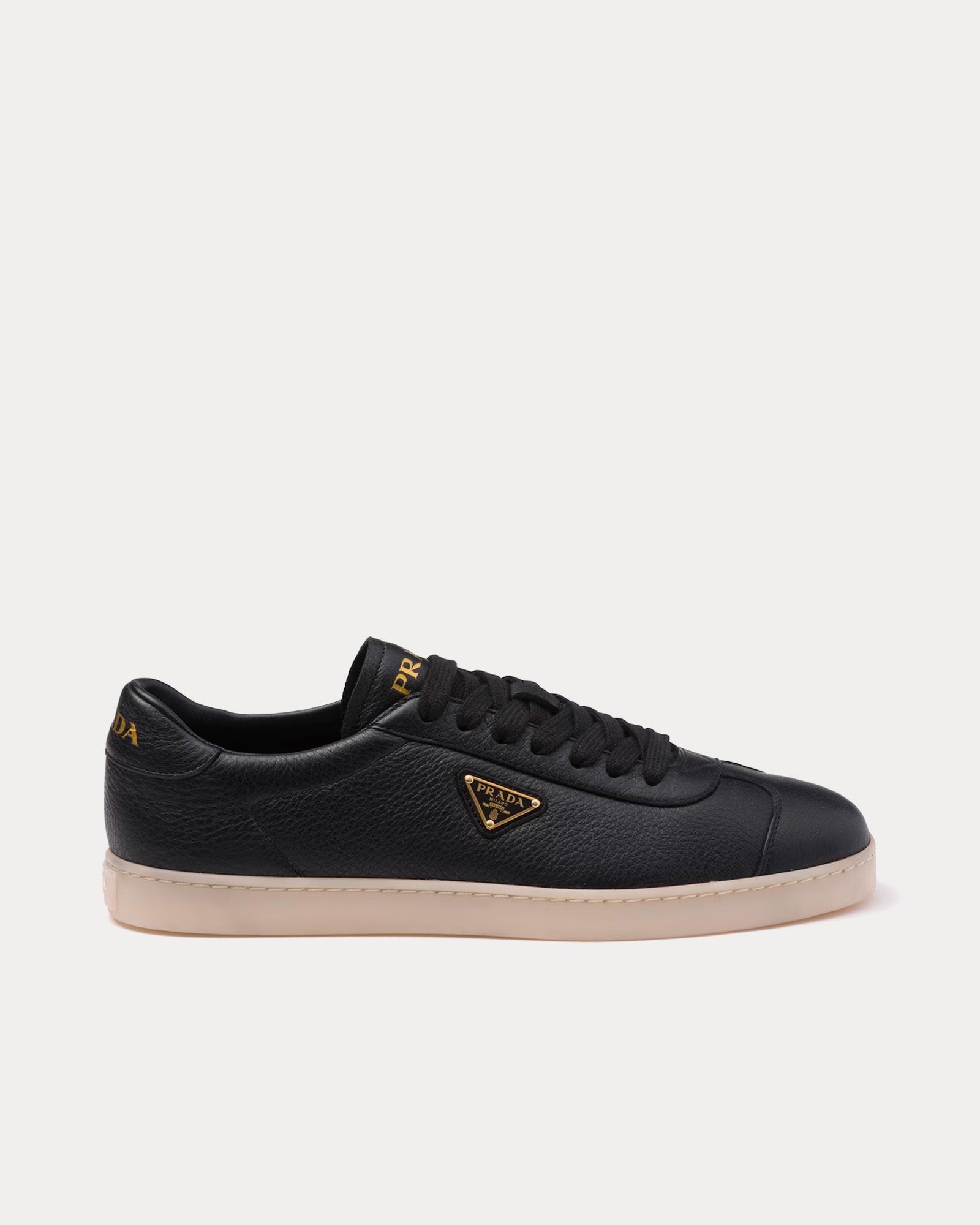 Prada Lane Leather Black Low Top Sneakers - 1