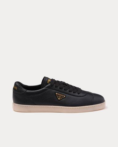 Prada Lane Leather Black Low Top Sneakers